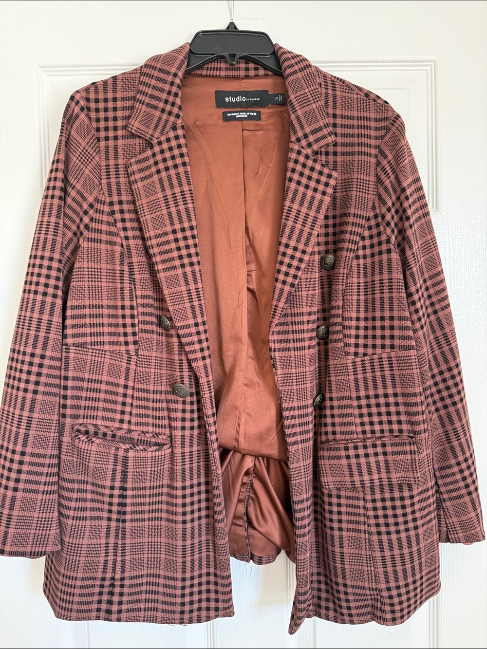 Torrid Brown Plaid Blazer Jacket